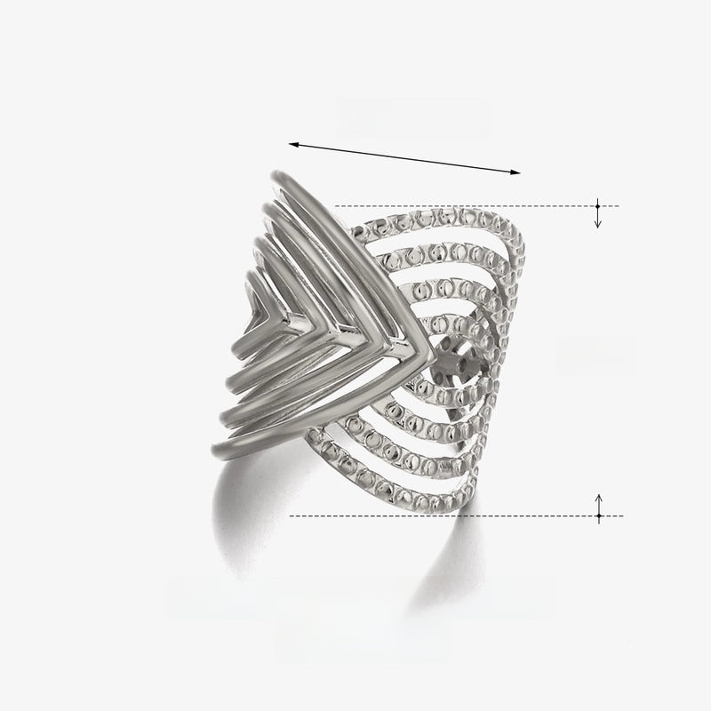 Artistic Lines 304 Stainless Steel 18K Gold Plated Criss Cross Plating Open Rings