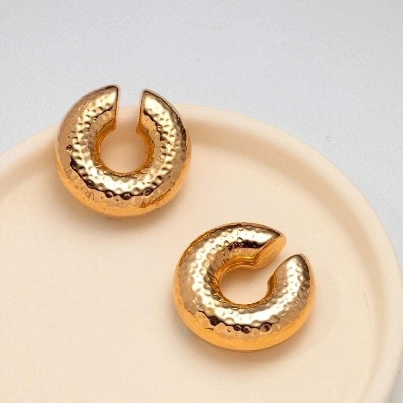 1 Pair Fashion Solid Color Plating 304 Stainless Steel 18K Gold Plated Earrings