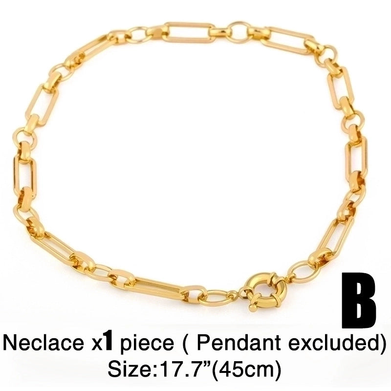 Alloy Inlaid Zircon Letter Necklace