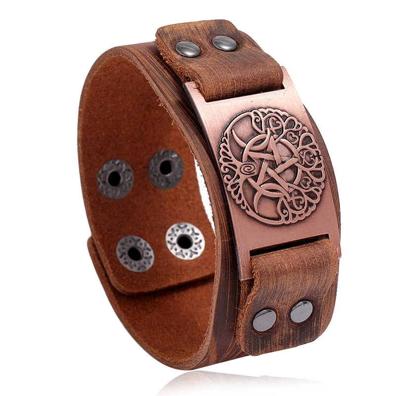 Retro Tree Of Life Leather Bracelet