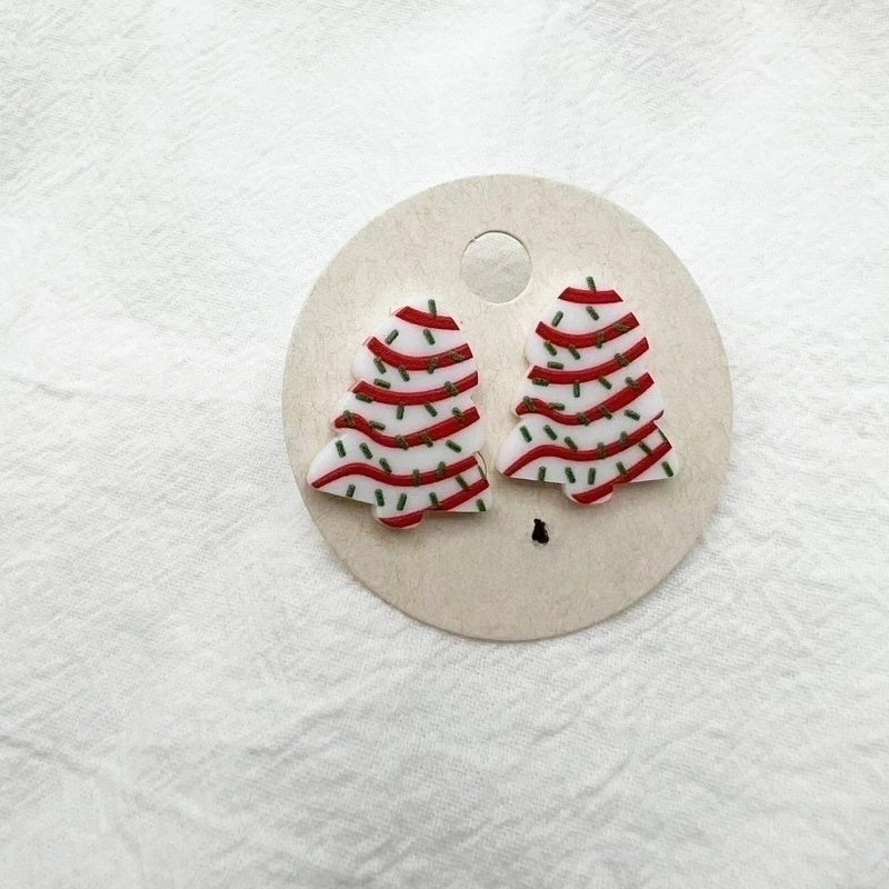 Cartoon Style Christmas Tree Arylic Printing Christmas Women's Earrings 1 Pair