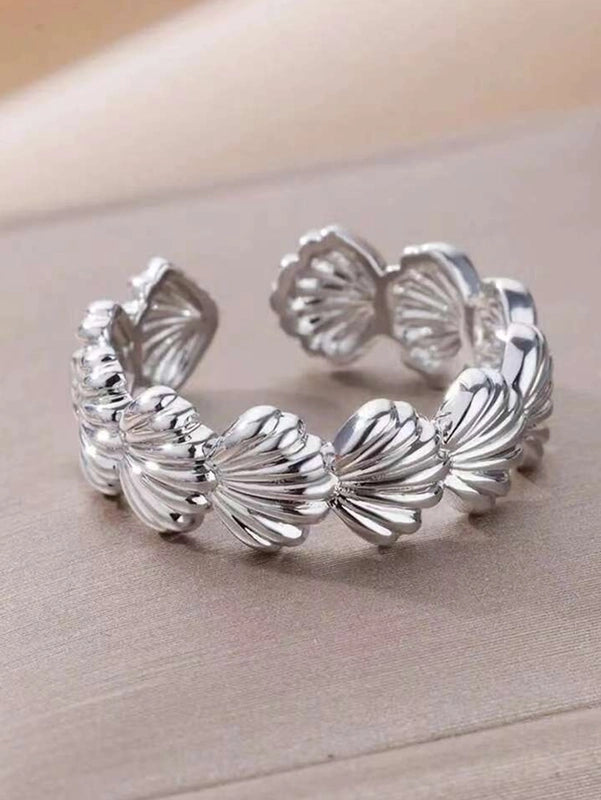 Elegant Shell 304 Stainless Steel Open Rings