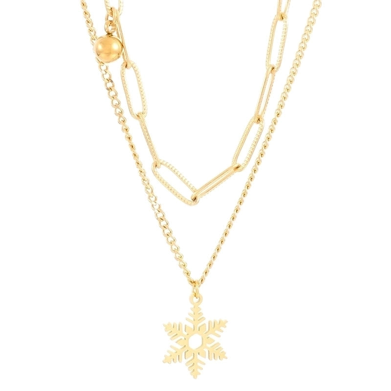 Vacation Snowflake Titanium Steel 18K Gold Plated Plating Bracelets Earrings Necklace