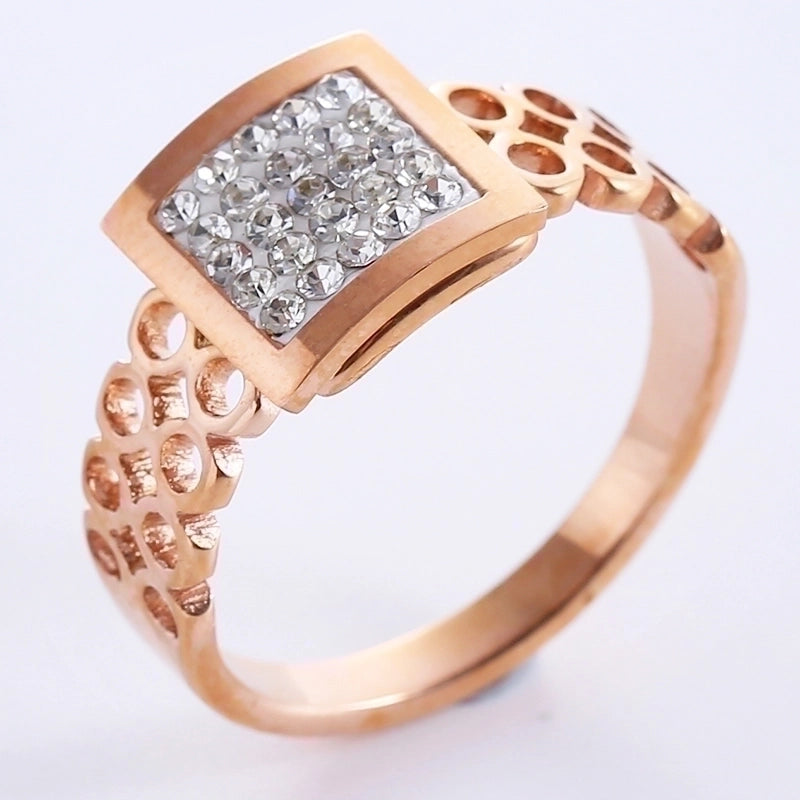 Elegant Romantic Infinity 304 Stainless Steel Rhinestones 18K Gold Plated Rose Gold Plated Plating Inlay Rings