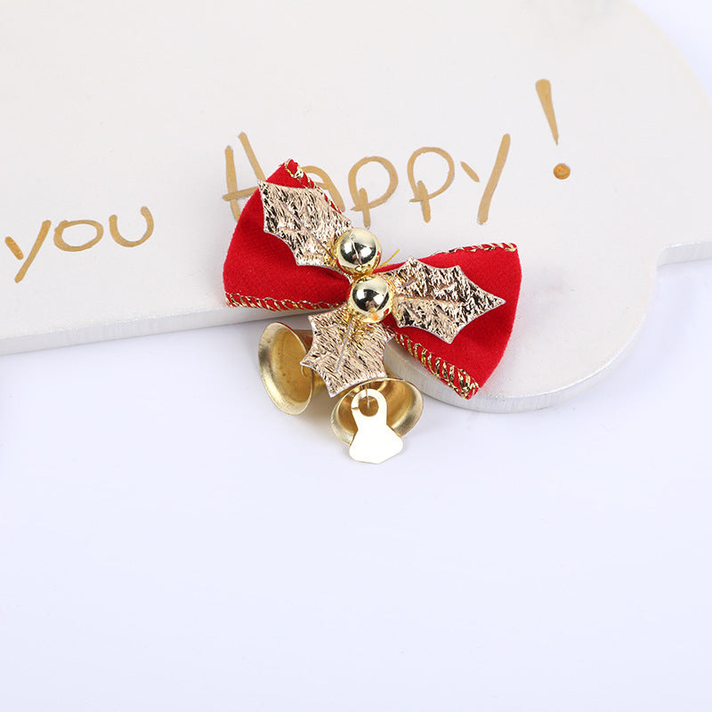 10 Pieces Christmas Bow Bell Christmas Decoration Christmas Tree Garland Bell Accessories Christmas Gift Box Direct Sales