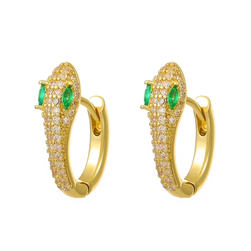 1 Pair Basic Snake Plating Copper Earrings Ear Studs