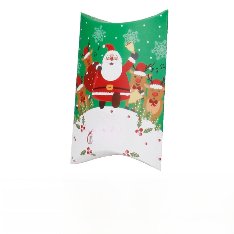 Christmas Pillow Box Candy Chocolate Packaging Box Nougat Baking Cookie Box New Year Nut Gift Box Empty Box