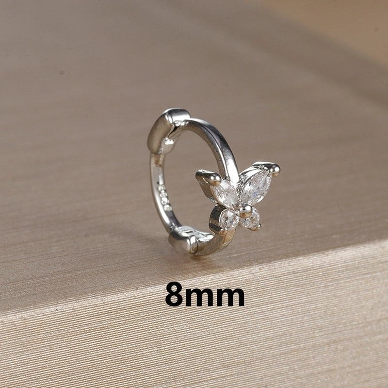 1 Piece Minimalist Color Block Butterfly Plating Copper Huggie Earrings