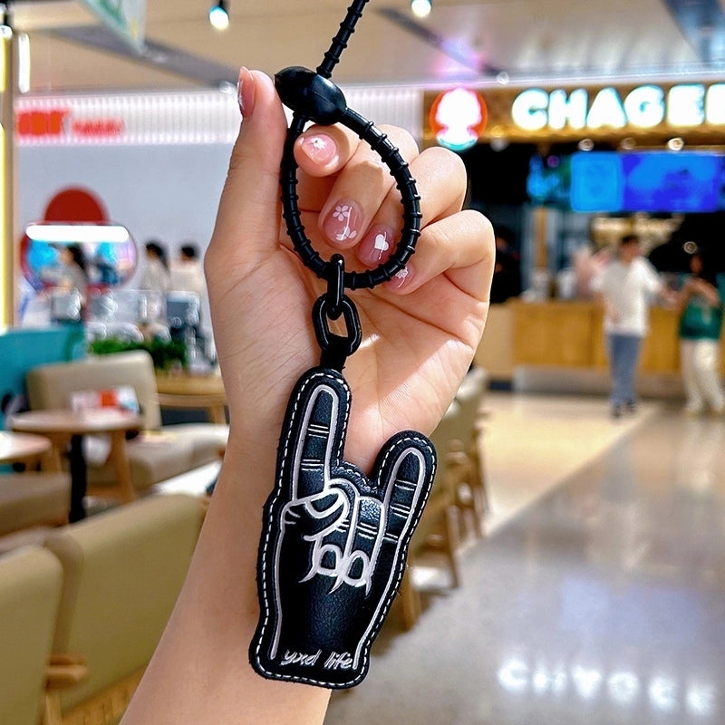 Cute Solid Color Pu Leather Women's Keychain