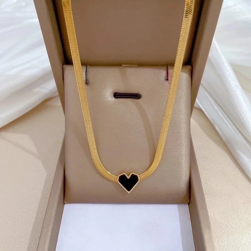 Titanium Steel Minimalist Classic Style Heart Shape Necklace