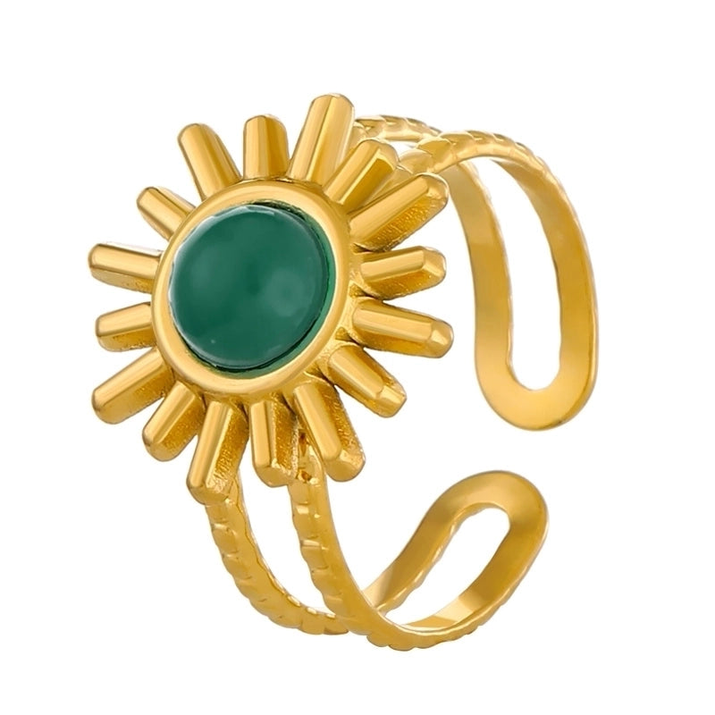 Alloy Gold Plated Silver Plated Casual Elegant Sun Heart Shape Turquoise Open Rings