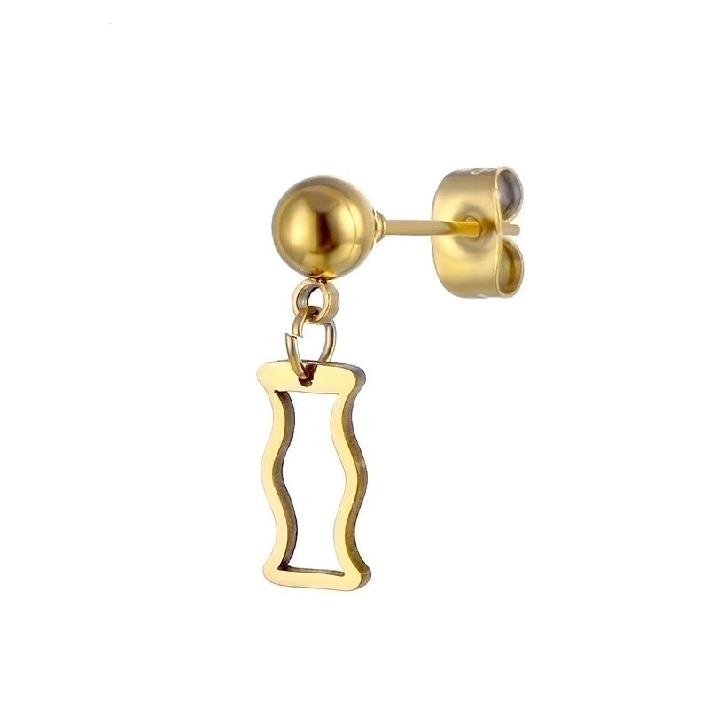 Minimalist Geometric Cross Stainless Steel Asymmetrical Dangling Earrings 1 Piece