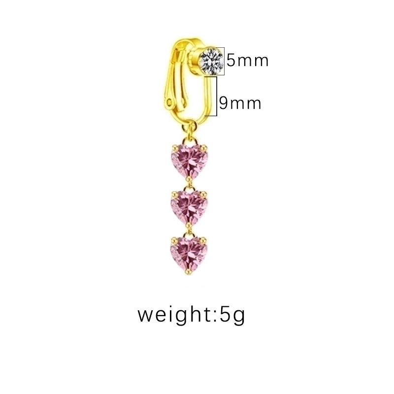 1 Piece Belly Rings Sexy Heart Shape Butterfly Planet 316L Stainless Steel Alloy Plating Inlay Acrylic Rhinestones Glass White Gold Plated Gold Plated