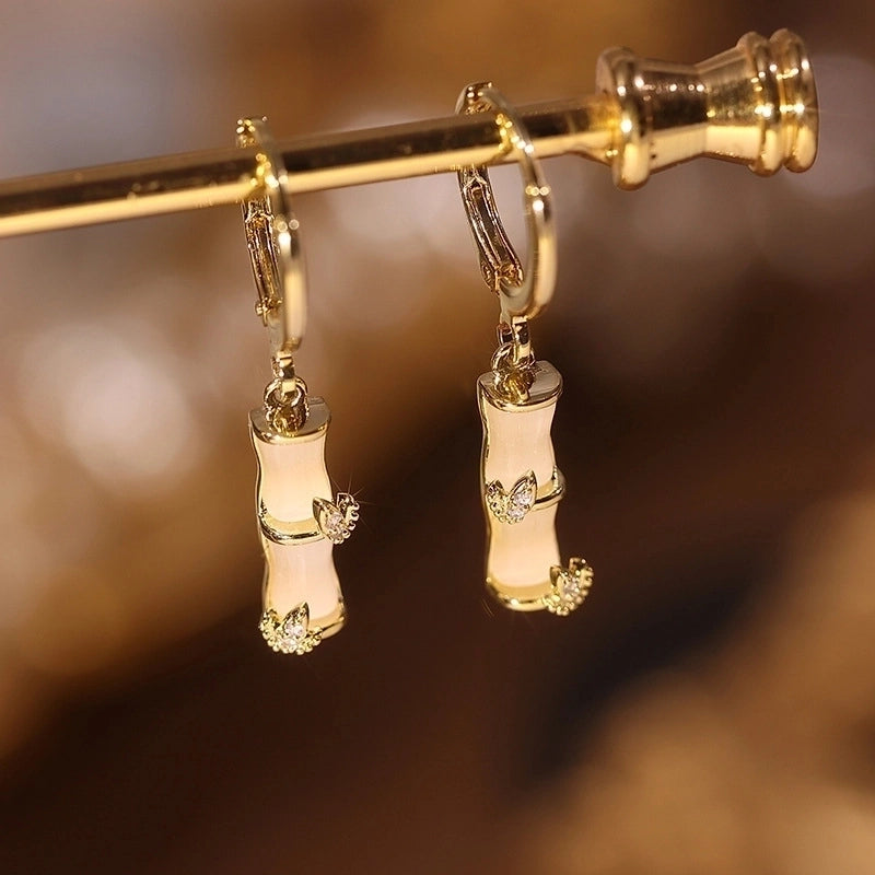 1 Pair Minimalist Round Inlay Alloy Pearl Zircon Drop Earrings