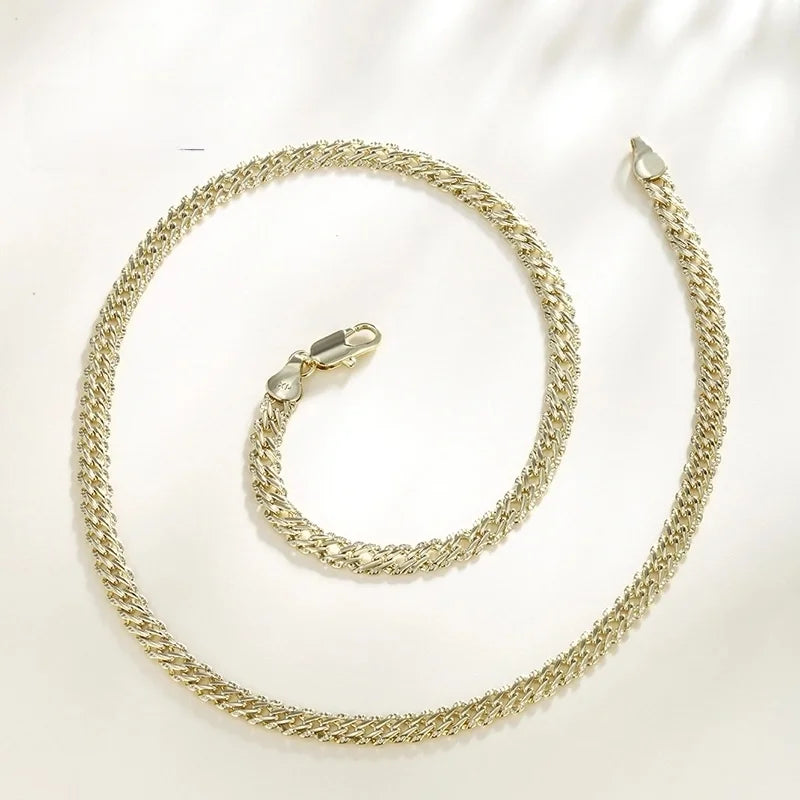 Copper Zinc Alloy Cuban Link Chain Curb Chain 18K Gold Plated Plating Geometric Necklace