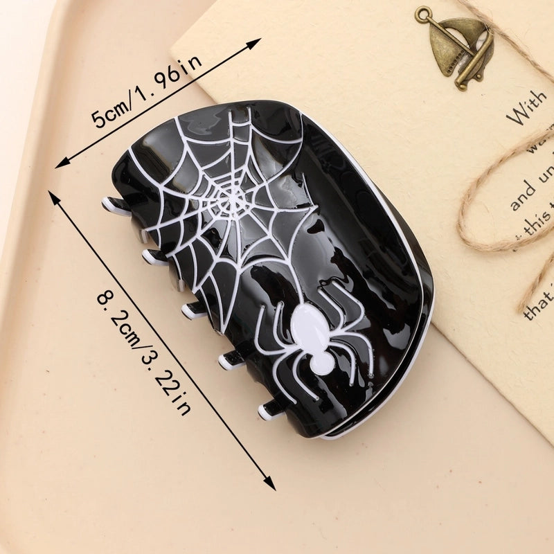 Halloween Cute Funny Women's Pumpkin Spider Web Acetic Acid Sheets Stoving Varnish Hair Claws