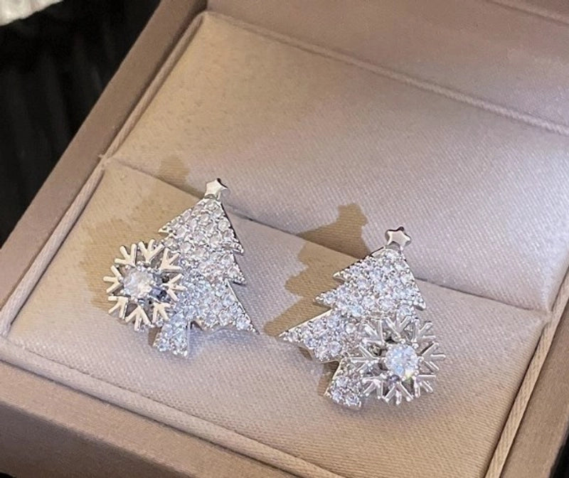 1 Pair Christmas Elegant Christmas Tree Plating Copper Ear Studs