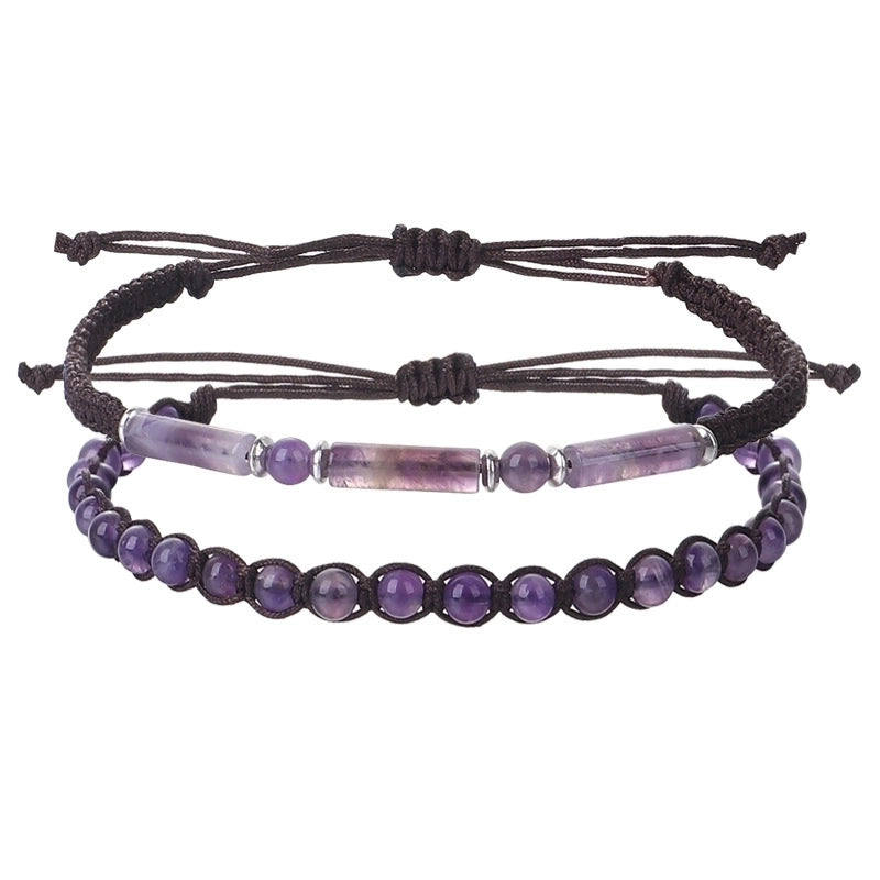 Retro Round Stone Rope Bracelets