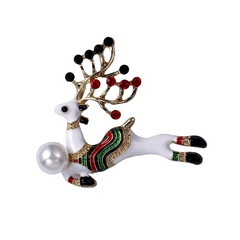 Cartoon Style Pin Christmas Tree Alloy Enamel Rhinestones Unisex Brooches