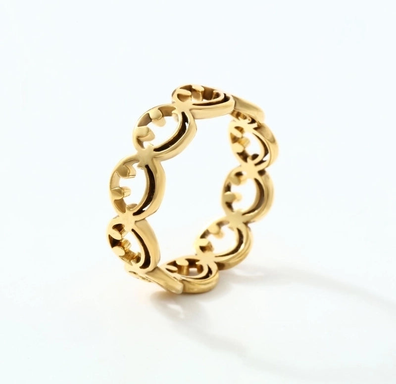 Cute Smile Face Stainless Steel Rings