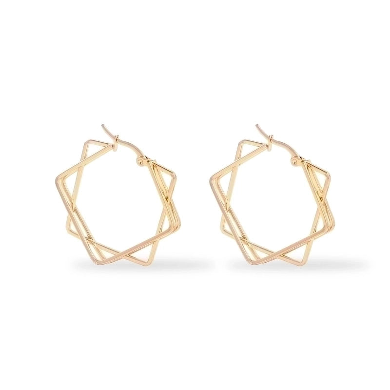 1 Pair Fashion Geometric Plating 201 Stainless Steel 18K Gold Plated Earrings