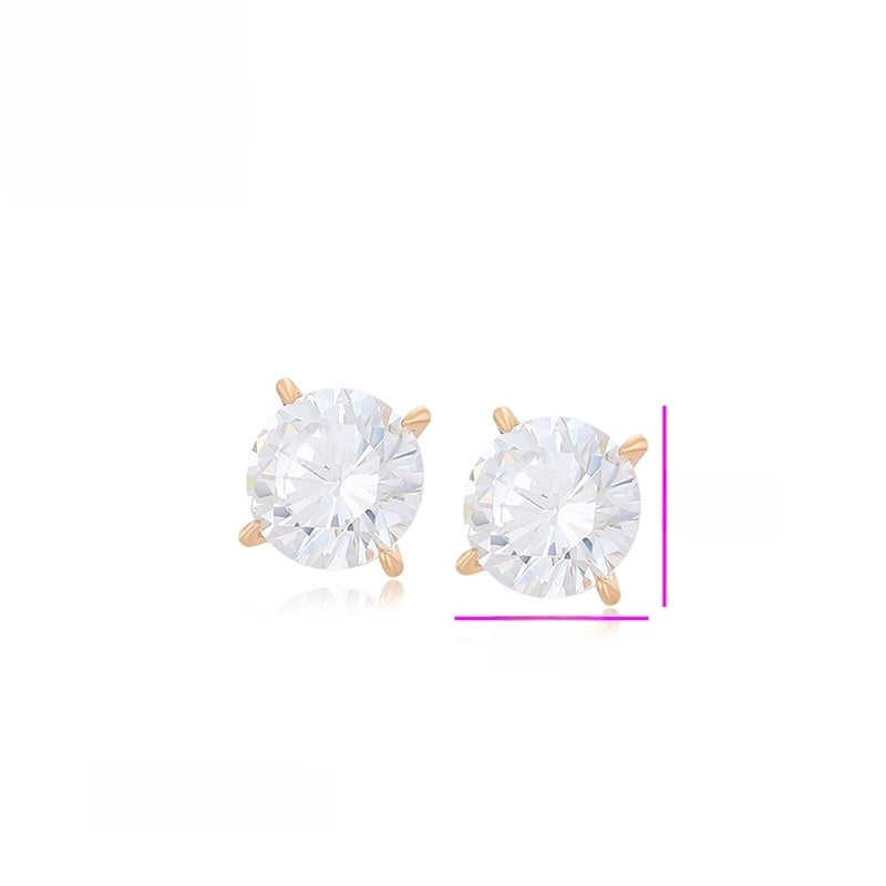 1 Pair Basic XUPING Minimalist Geometric Inlay Copper Artificial Gemstones 18K Gold Plated Ear Studs