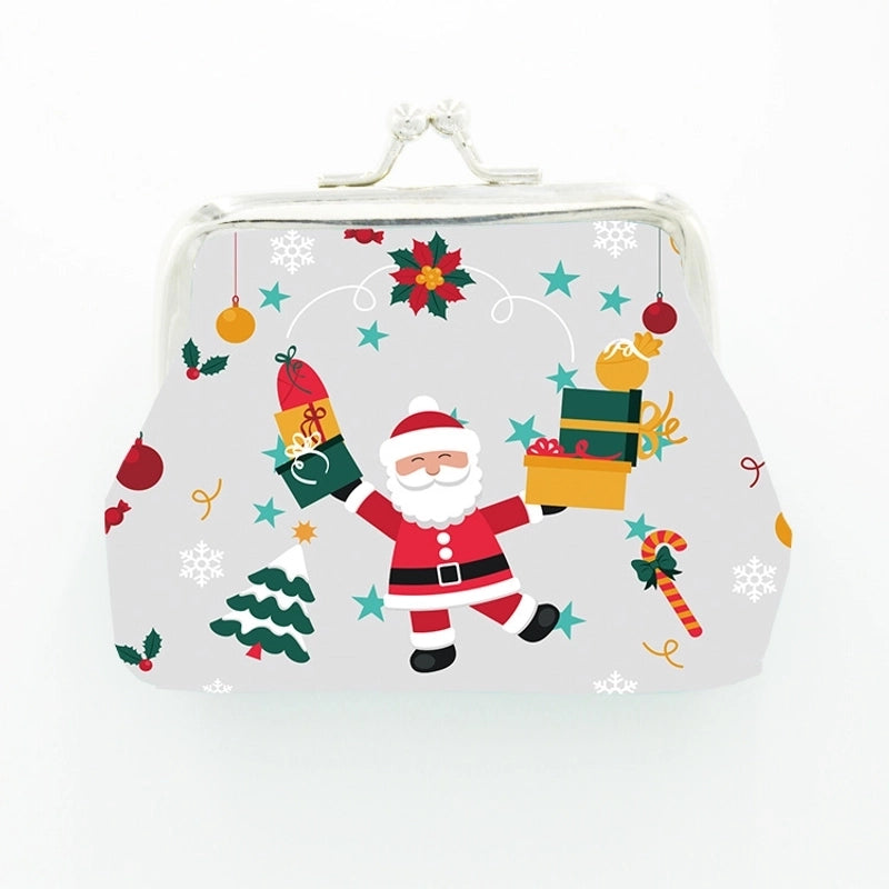 Unisex Animal Santa Claus Snowman Pu Leather Buckle Coin Purses