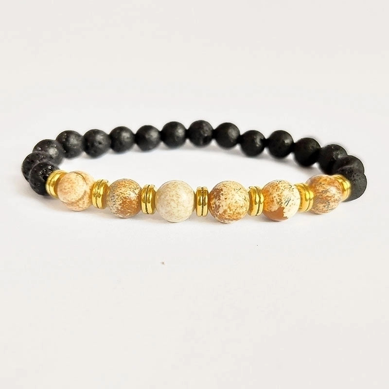 Minimalist Color Block Turquoise Tiger Eye Lapis Lazuli Bracelets 1 Piece