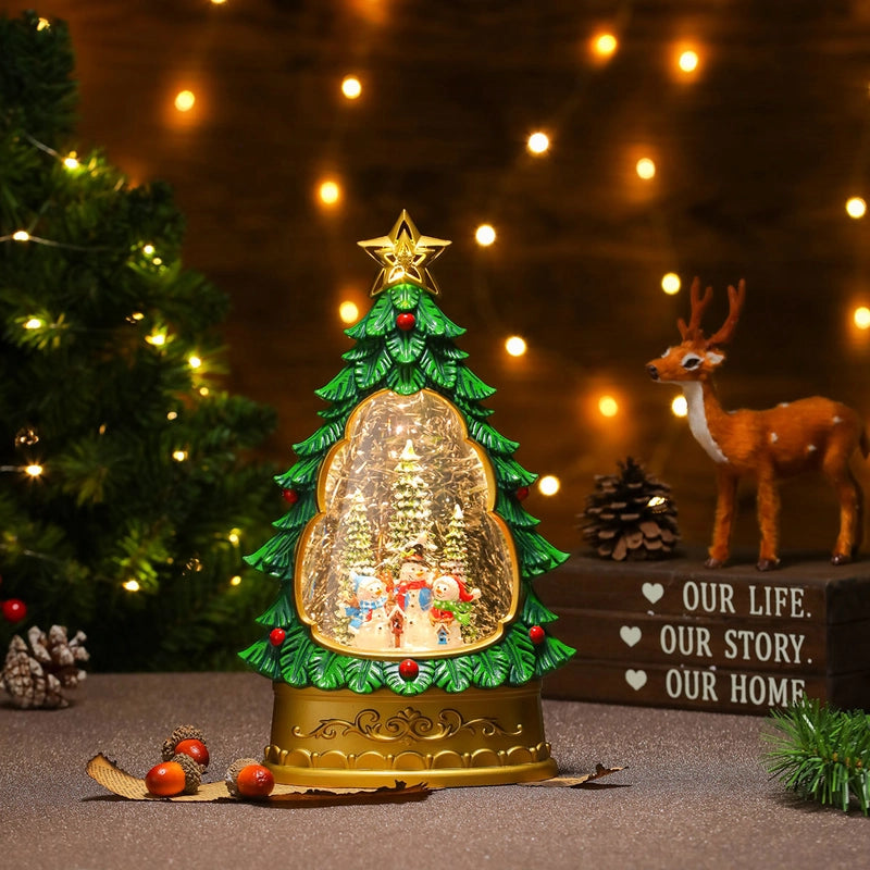 Christmas Cute Christmas Tree Santa Claus Snowman PC Party Festival Ornaments Led Lights Night Lights