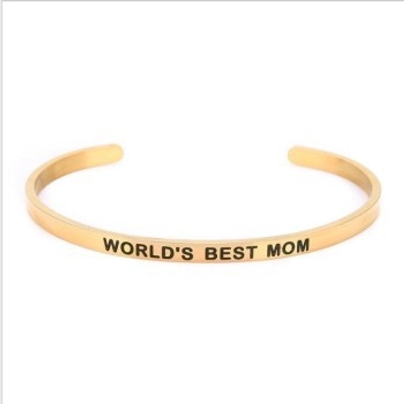 Minimalist Letter Stainless Steel Bangle