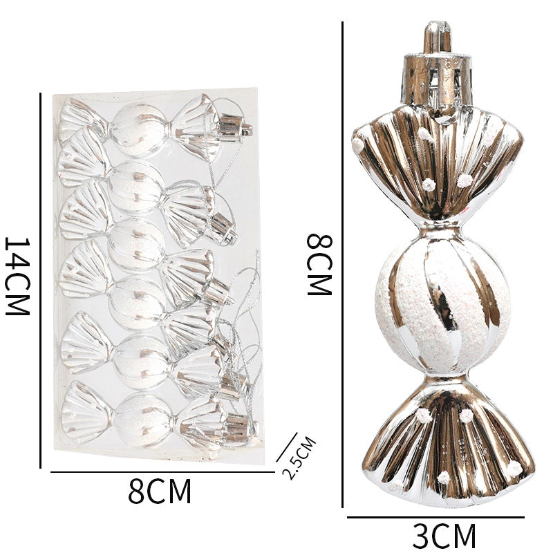 Christmas Mini Round Candy Ornaments Christmas Tree Ornaments Electroplating Plastic Painted Ball Candy Hanging Props