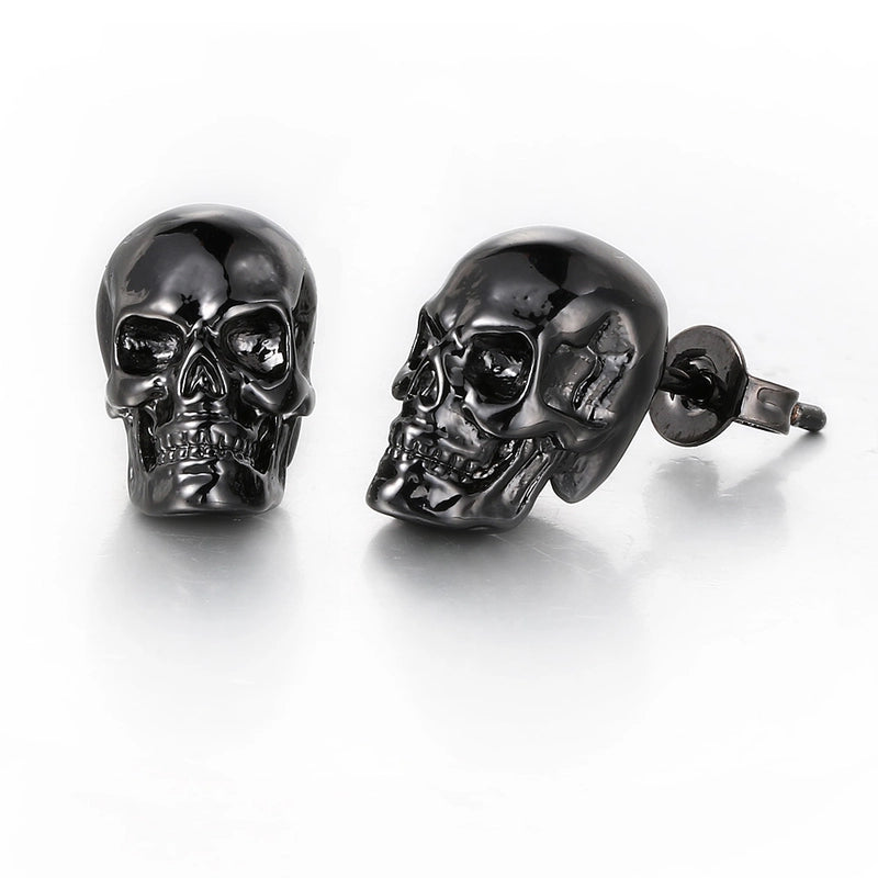 1 Pair Halloween Hip-Hop Retro Punk Skull Plating Copper Copper Ear Studs