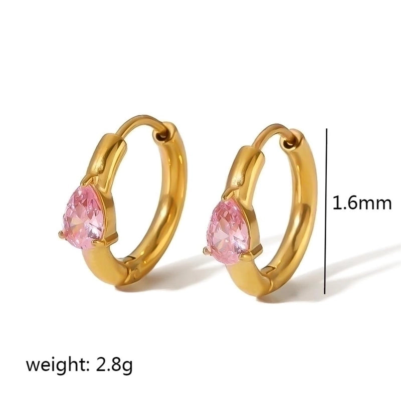 1 Pair Casual Minimalist Streetwear Twist Plating Inlay 304 Stainless Steel Zircon Earrings