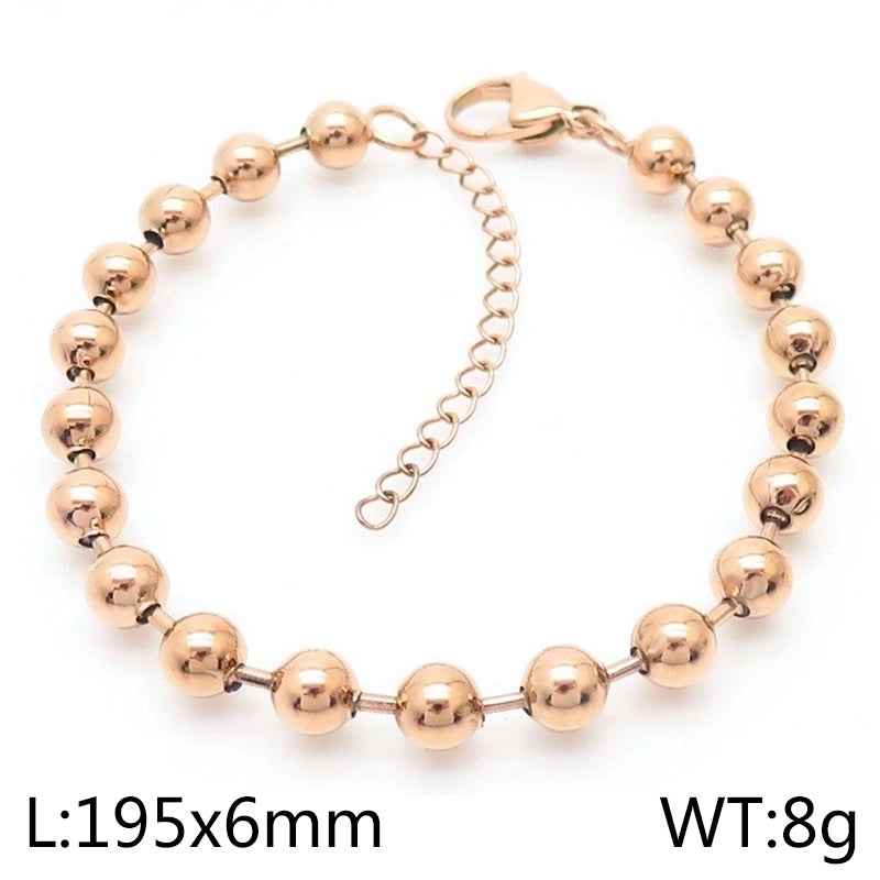 Basic Solid Color Titanium Steel 18K Gold Plated Bracelets In Bulk