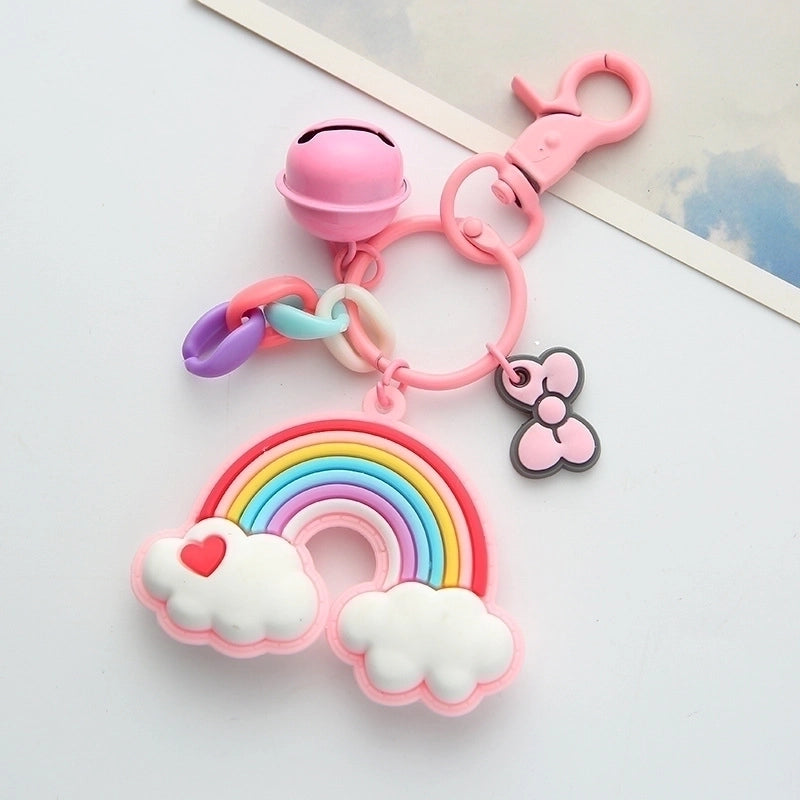 Love Rainbow Keychain Internet-famous Girl's Heart Rainbow Car Key Chain Couple Creative Bag Pendant