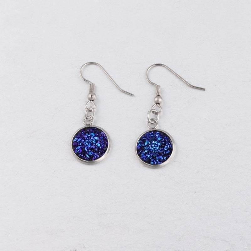 5 Pieces Minimalist Round Stainless Steel Resin Resin None Drop Earrings