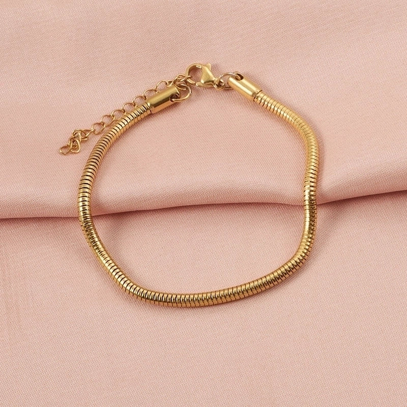 Minimalist Solid Color 304 Stainless Steel Bracelets In Bulk