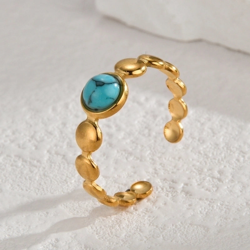 Elegant Glittery 304 Stainless Steel 14K Gold Plated Plating Rings