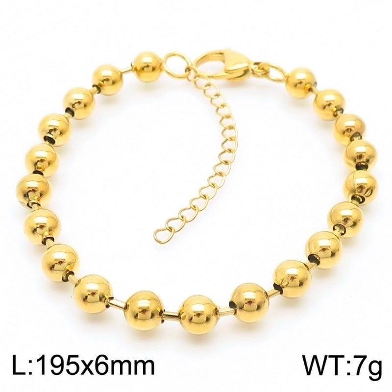 Minimalist Round Stainless Steel 18K Gold Plated Bracelets In Bulk