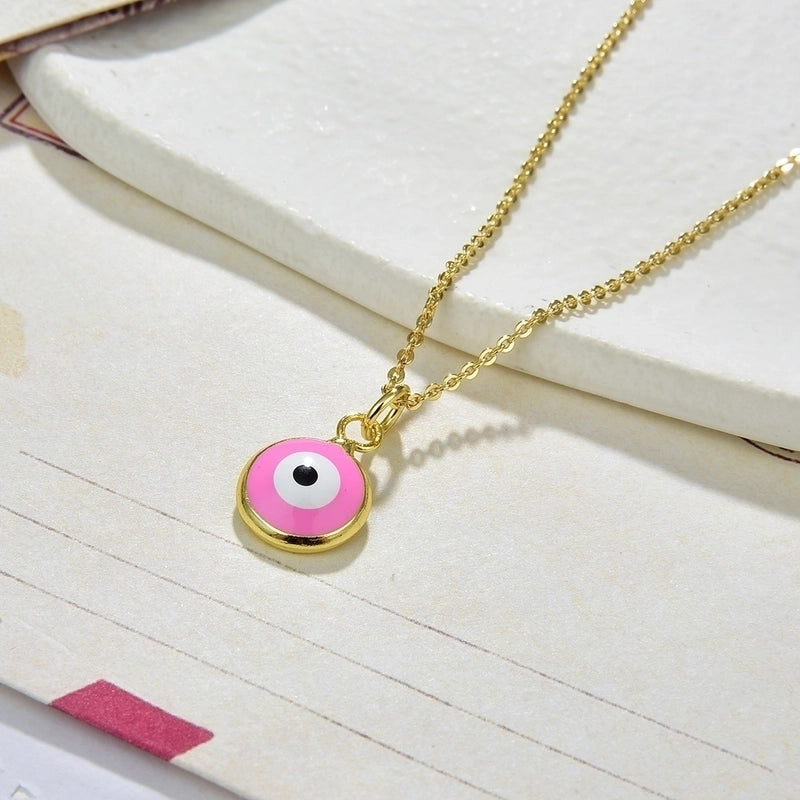 Fashion Devil\'s Eye Copper Enamel Pendant Necklace