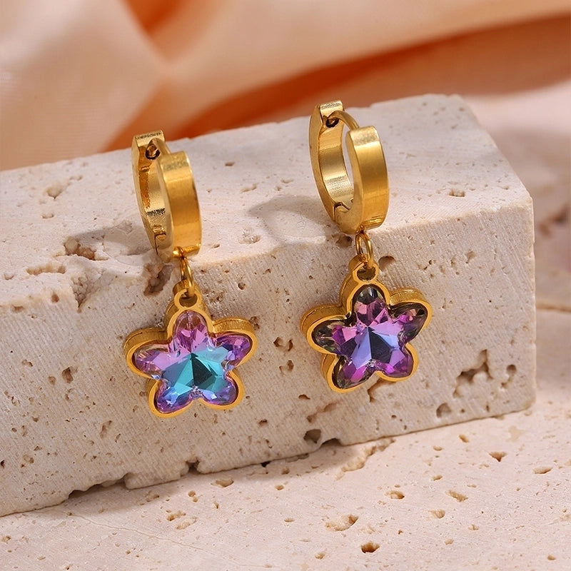 1 Pair Elegant Retro Classic Style Heart Shape Flower Butterfly 304 Stainless Steel Drop Earrings