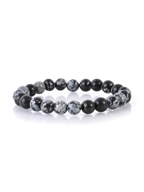 2 Pieces Casual Minimalist Round Natural Stone Lava Rock Bracelets In Bulk