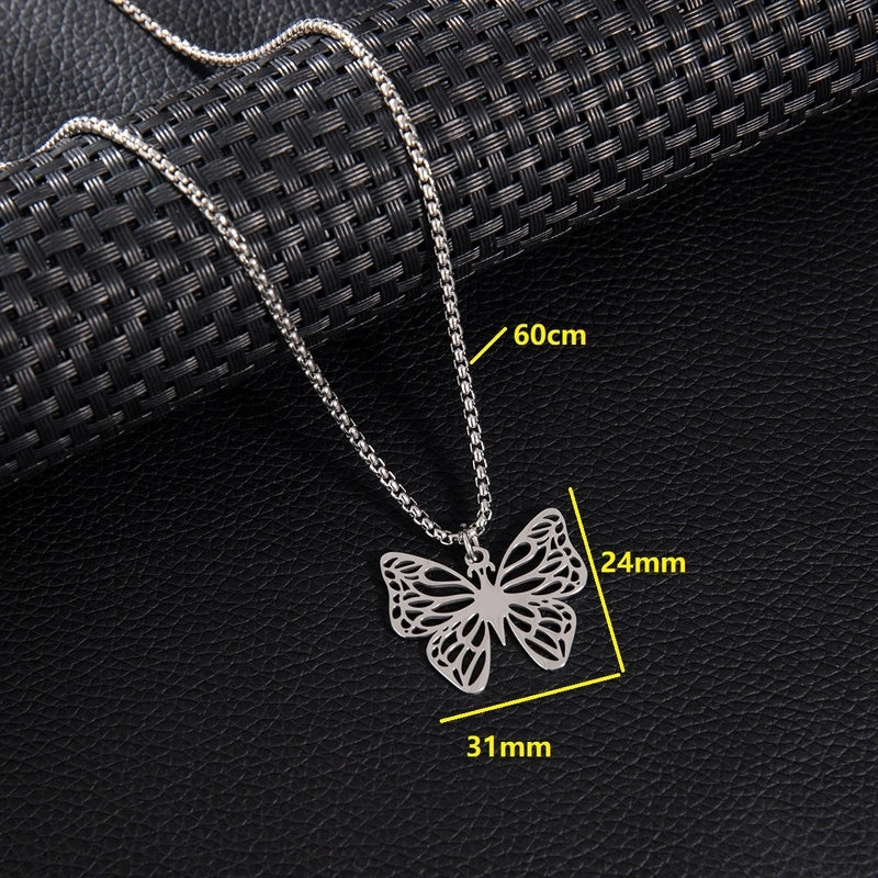 Basic Minimalist Classic Style Palm Tree Flower Butterfly 201 Stainless Steel Unisex Pendant Necklace