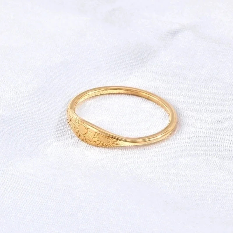 Elegant Sun Stainless Steel 18K Gold Plated Plating Rings