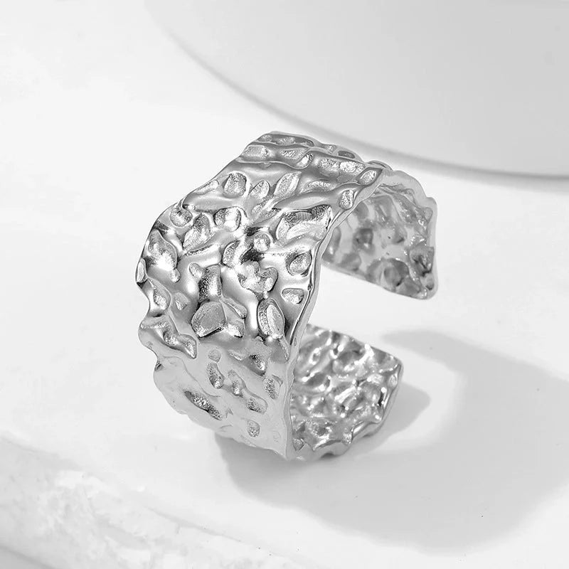 Fashion Geometric 304 Stainless Steel 18K Gold Plated Plating Open Ring