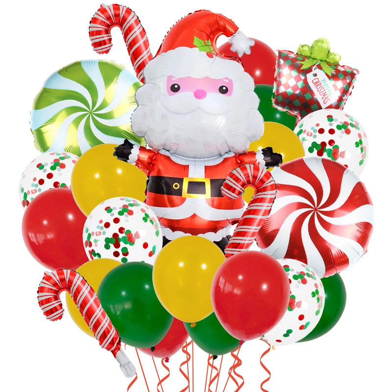 Christmas Minimalist Classic Style Color Block Aluminum Film Christmas Festival Balloons