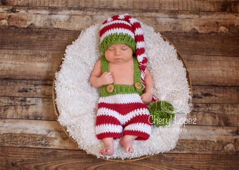 Baby Girl's Baby Boy's Basic Christmas Hat Pleated Wool Cap