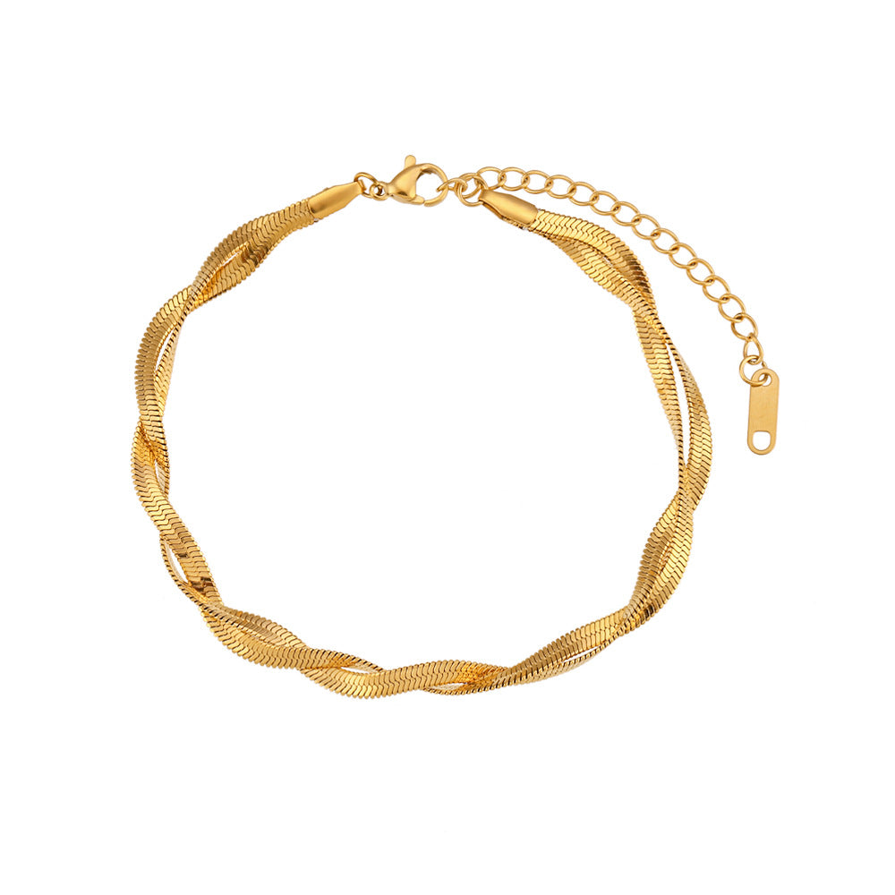 Minimalist Women Geometric 18K Gold Plated Anklets