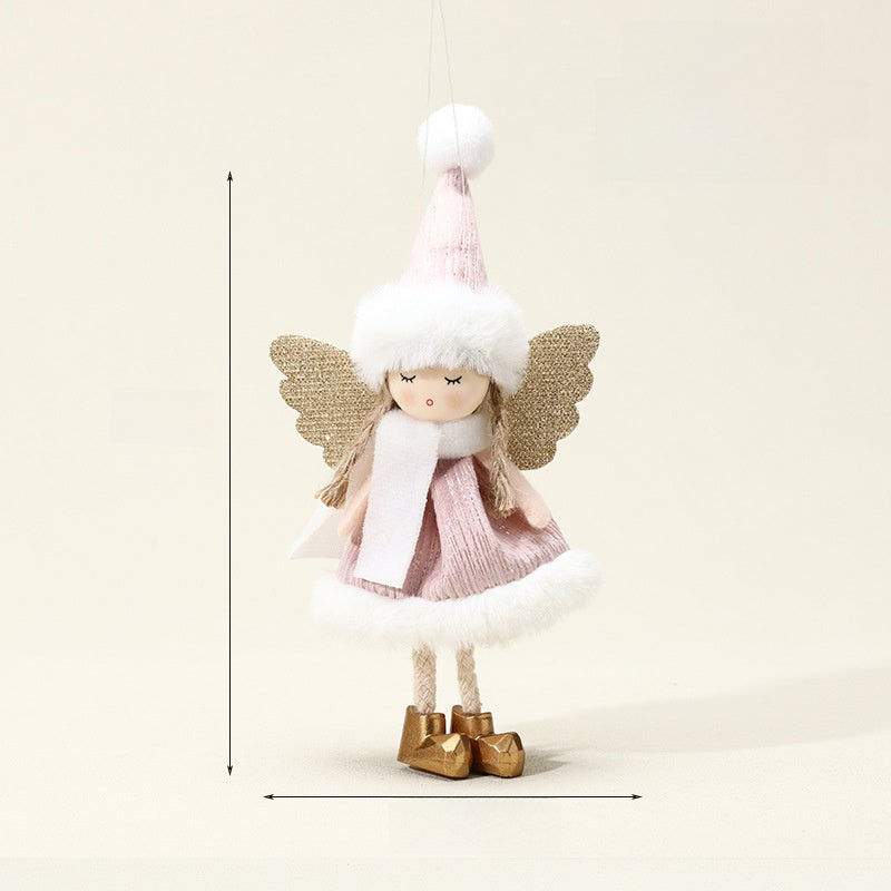 Christmas Little Angel Girl Pendant Plush Doll Ornament Christmas Tree Decoration