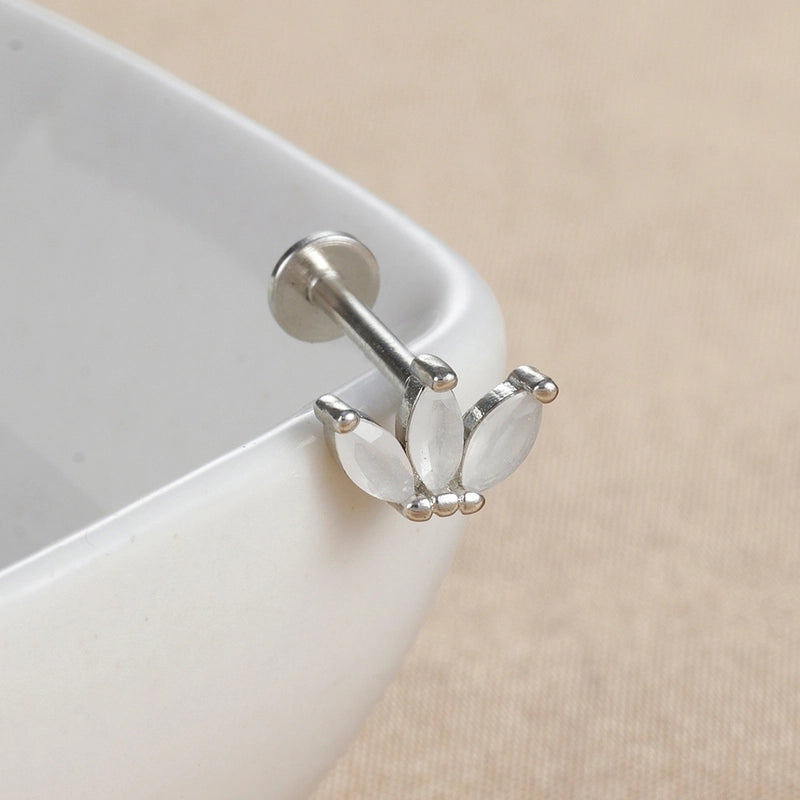 1 Piece Ear Cartilage Rings & Studs IG Style Minimalist Geometric Copper Inlay Gem Zircon Ear Cartilage Rings & Studs